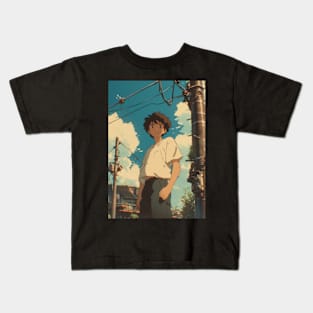 Lofi Boy Aesthetic Kids T-Shirt